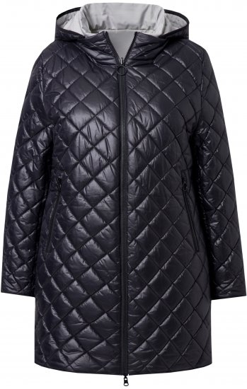 Ulla Popken HYPRAR Reversible Quilted Jacket Medium Grey - Takit - 