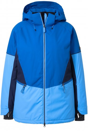 Ulla Popken HYPRAR Performance Colorblock Ski Jacket Denim Blue - Takit - 