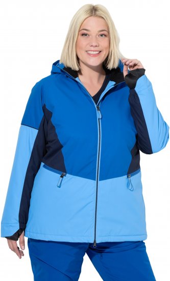 Ulla Popken HYPRAR Performance Colorblock Ski Jacket Denim Blue - Takit - 