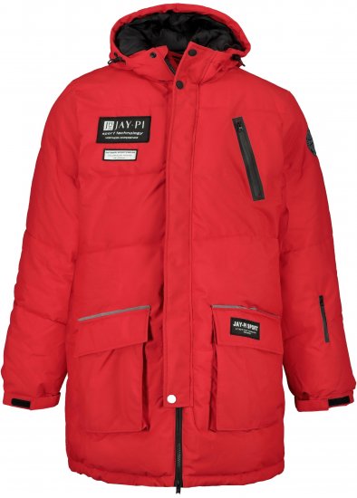 JAY-PI Warm Quilted Parka Dual Function Windproof and Water Repellent Red - Takit - Miesten Takit, isot koot – 2XL – 12XL