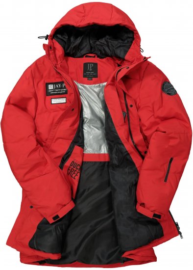 JAY-PI Warm Quilted Parka Dual Function Windproof and Water Repellent Red - Takit - Miesten Takit, isot koot – 2XL – 12XL