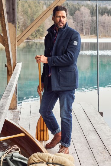 JP1880 Jacket Water-repellent Herringbone Insert Navy - Takit - Miesten Takit, isot koot – 2XL – 12XL