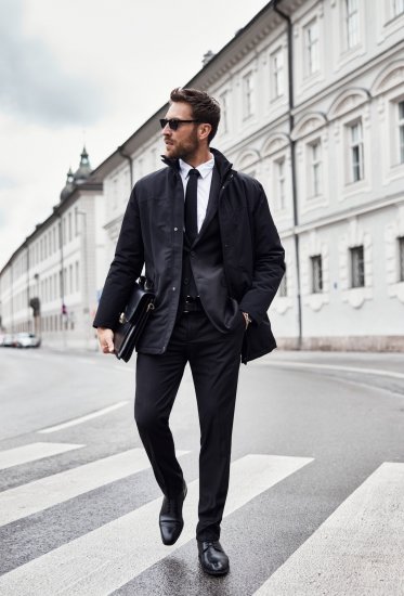 JP1880 Jacket Business Waterproof Black - Takit - Miesten Takit, isot koot – 2XL – 12XL
