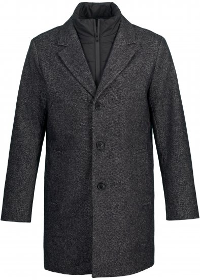 JP1880 Coat Wool Blend Quilted Insert Black - Takit - Miesten Takit, isot koot – 2XL – 12XL