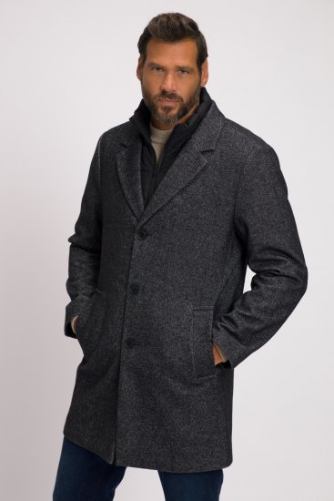 JP1880 Coat Wool Blend Quilted Insert Black - Takit - Miesten Takit, isot koot – 2XL – 12XL