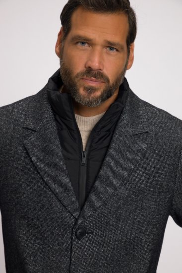 JP1880 Coat Wool Blend Quilted Insert Black - Takit - Miesten Takit, isot koot – 2XL – 12XL