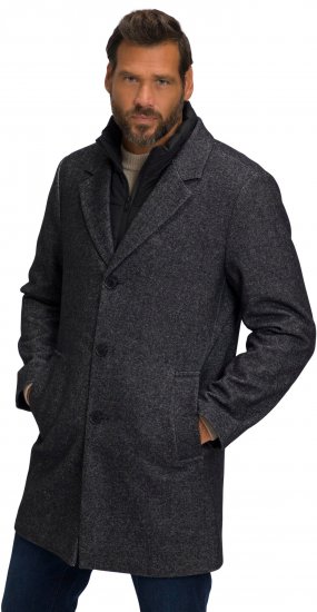 JP1880 Coat Wool Blend Quilted Insert Black - Takit - Miesten Takit, isot koot – 2XL – 12XL