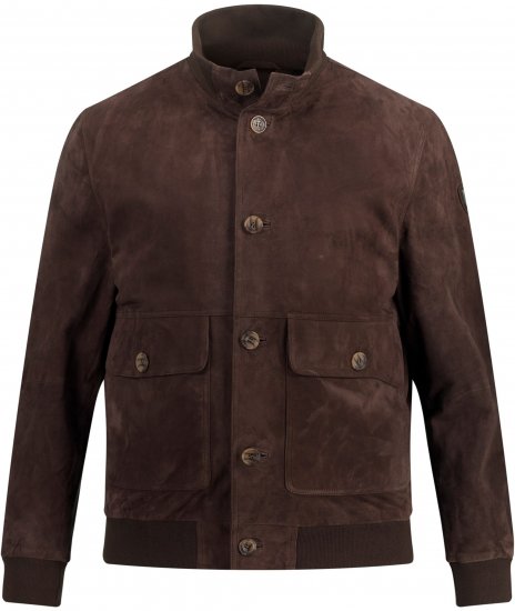 JP1880 Leather Jacket Goat Suede Espresso Brown - Takit - Miesten Takit, isot koot – 2XL – 12XL