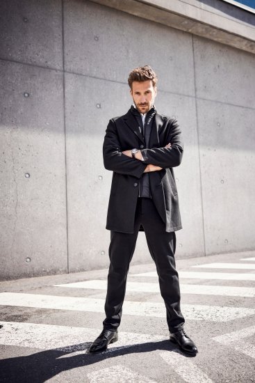 JP1880 Coat Wool Blend Quilted Black - Takit - Miesten Takit, isot koot – 2XL – 12XL