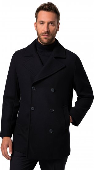 JP1880 Caban Short Double-breasted Overcoat Navy - Takit - Miesten Takit, isot koot – 2XL – 12XL
