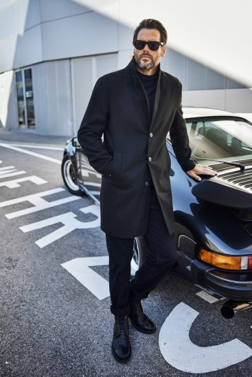 JP1880 Coat Classic Wool Blend Black - Takit - Miesten Takit, isot koot – 2XL – 12XL