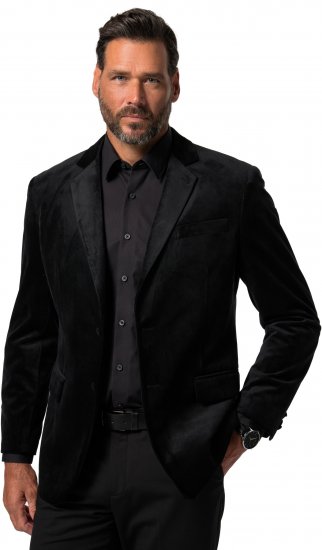 JP1880 Jacket Velvet Business Smoking Black - Puvut ja pikkutakit - Pukuja suurissa mitoissa
