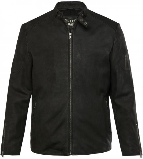 STHUGE Leather Biker Jacket Lamb Nappa Leather Black - Takit - Miesten Takit, isot koot – 2XL – 12XL