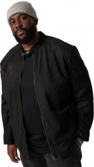STHUGE Leather Biker Jacket Lamb Nappa Leather Black - Takit - Miesten Takit, isot koot – 2XL – 12XL