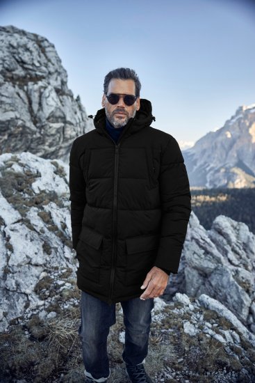 JP1880 Quilted Parka with Multiple Pockets Black - Takit - Miesten Takit, isot koot – 2XL – 12XL