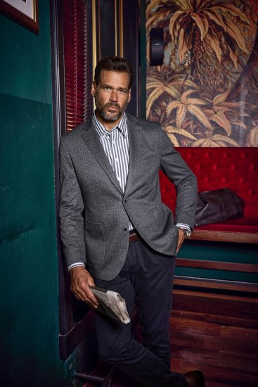 JP1880 Jacket Business Donegal Graphite Grey - Takit - Miesten Takit, isot koot – 2XL – 12XL