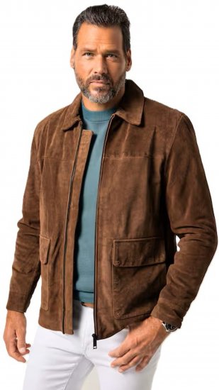 JP1880 Leather Jacket Genuine Cowhide Brown - Takit - Miesten Takit, isot koot – 2XL – 12XL
