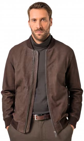 JP1880 Jacket Buffed Nubuck Lamb Leather Brown - Takit - Miesten Takit, isot koot – 2XL – 12XL