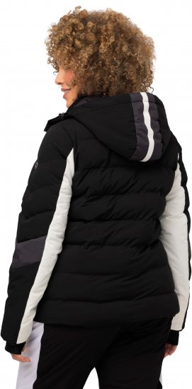 Ulla Popken HYPRAR Chevron Stripe Triple Function Quilted Fully Lined Ski Jacket Black - Takit - 
