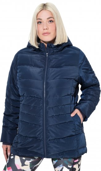 Ulla Popken Quilted Water Repellent Jacket Navy Blue - Naisten takit isot koot - 