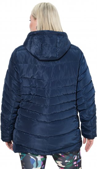 Ulla Popken Quilted Water Repellent Jacket Navy Blue - Naisten takit isot koot - 