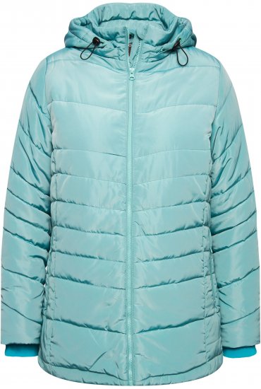 Ulla Popken Quilted Water Repellent Jacket Soft Turquoise - Takit - 