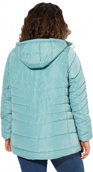 Ulla Popken Quilted Water Repellent Jacket Soft Turquoise - Takit - 