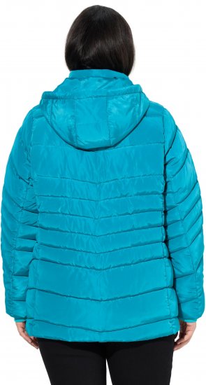 Ulla Popken Quilted Water Repellent Jacket Turquoise - Takit - 