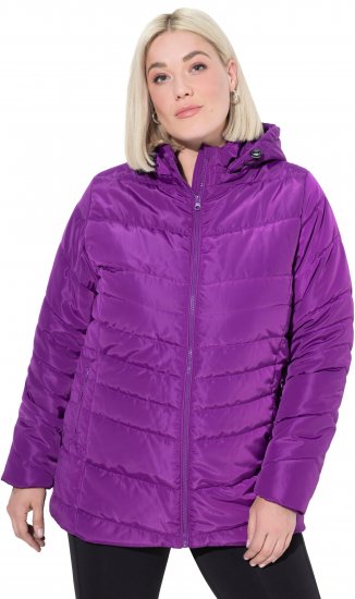 Ulla Popken Quilted Water Repellent Jacket Dark Purple - Takit - 