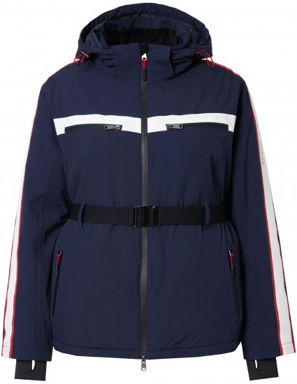 Ulla Popken Triple Function Racing Stripe Jacket Navy - Takit - 