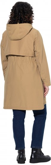 Ulla Popken Hooded with Zippered Pockets and Zippered Side Slits Jacket Mocha - Takit - 