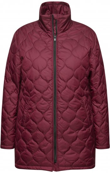 Ulla Popken HYPRAR Water-Repellent Quilted Jacket Wine Red - Takit - 