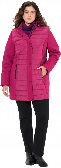 Ulla Popken HYPRAR Mixed Texture Water-Repellent Jacket Ruby - Takit - 