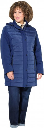 Ulla Popken HYPRAR Mixed Texture Water-Repellent Jacket Night Blue - Takit - 