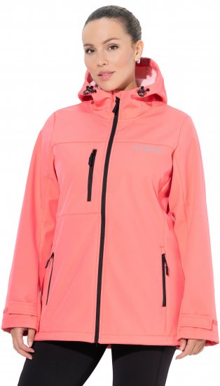 Ulla Popken HYPRAR Softshell Fleece Lined Jacket Coral - Takit - 
