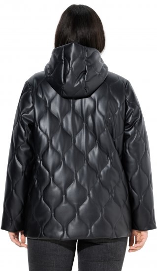Ulla Popken Faux Leather Quilted Jacket Black - Takit - 
