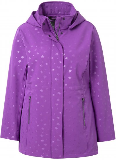 Ulla Popken HYPRAR Star Print Softshell Jacket Purple - Takit - 