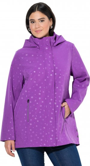 Ulla Popken HYPRAR Star Print Softshell Jacket Purple - Takit - 