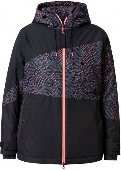 Ulla Popken Neon Ripple Performance Snow Jacket Black - Takit - 