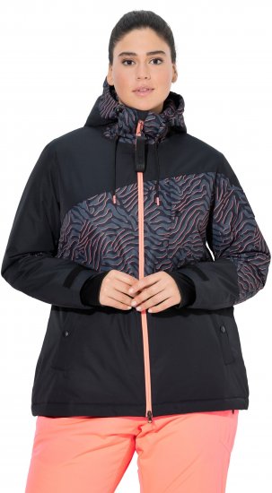 Ulla Popken Neon Ripple Performance Snow Jacket Black - Takit - 