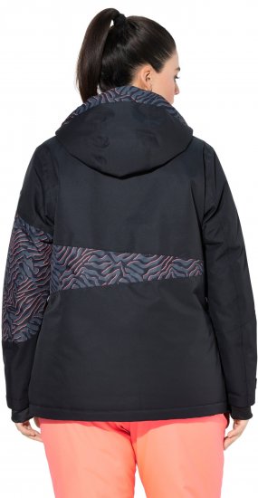 Ulla Popken Neon Ripple Performance Snow Jacket Black - Takit - 