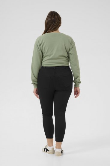 Kaffe Curve Dina Slim fit lyhennetyt farkut Musta - Naisten farkut ja housut isot koot - 