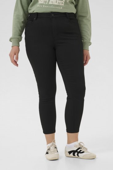 Kaffe Curve Dina Slim fit lyhennetyt farkut Musta - Naisten farkut ja housut isot koot - 