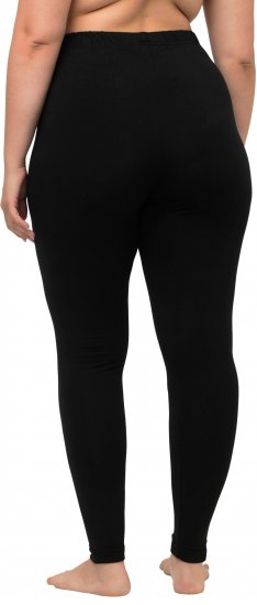 Ulla Popken Basic Stretch Knit Ankle Length Leggings Black - Naisten farkut ja housut isot koot - 