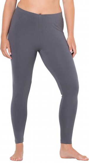 Ulla Popken Basic Stretch Knit Ankle Length Leggings Dark Grey - Naisten farkut ja housut isot koot - 
