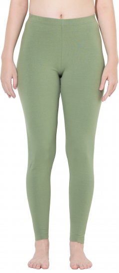 Ulla Popken Basic Stretch Knit Ankle Length Leggings Olive - Naisten farkut ja housut isot koot - 
