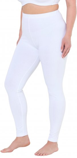 Ulla Popken Basic Stretch Knit Ankle Length Leggings Snow White - Naisten farkut ja housut isot koot - 