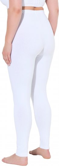 Ulla Popken Basic Stretch Knit Ankle Length Leggings Snow White - Naisten farkut ja housut isot koot - 