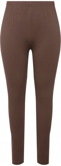 Ulla Popken Basic Stretch Knit Ankle Length Leggings Nougat Brown - Farkut & Housut Isoissa Koissa – Plus Size - 