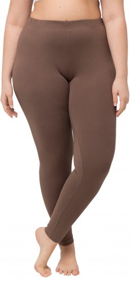 Ulla Popken Basic Stretch Knit Ankle Length Leggings Nougat Brown - Farkut & Housut Isoissa Koissa – Plus Size - 